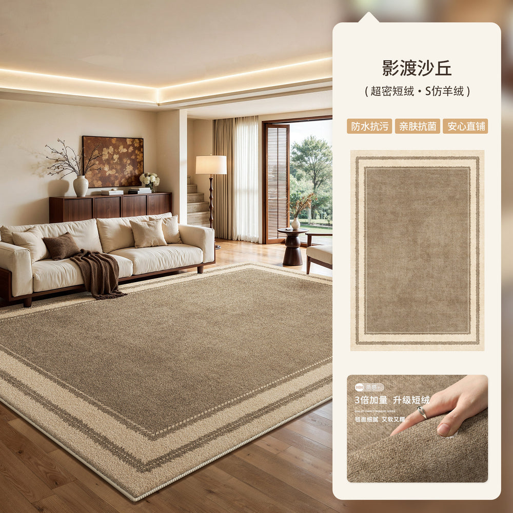 Vintage-style living room rug - easy-clean, wipeable, premium waterproof sofa bedside mat - low-maintenance floor covering, full coverage available