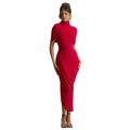 European and american women's clothing  spring new collection: solid color fashion shawl, asymmetrical ruched bodycon mini dress with open back