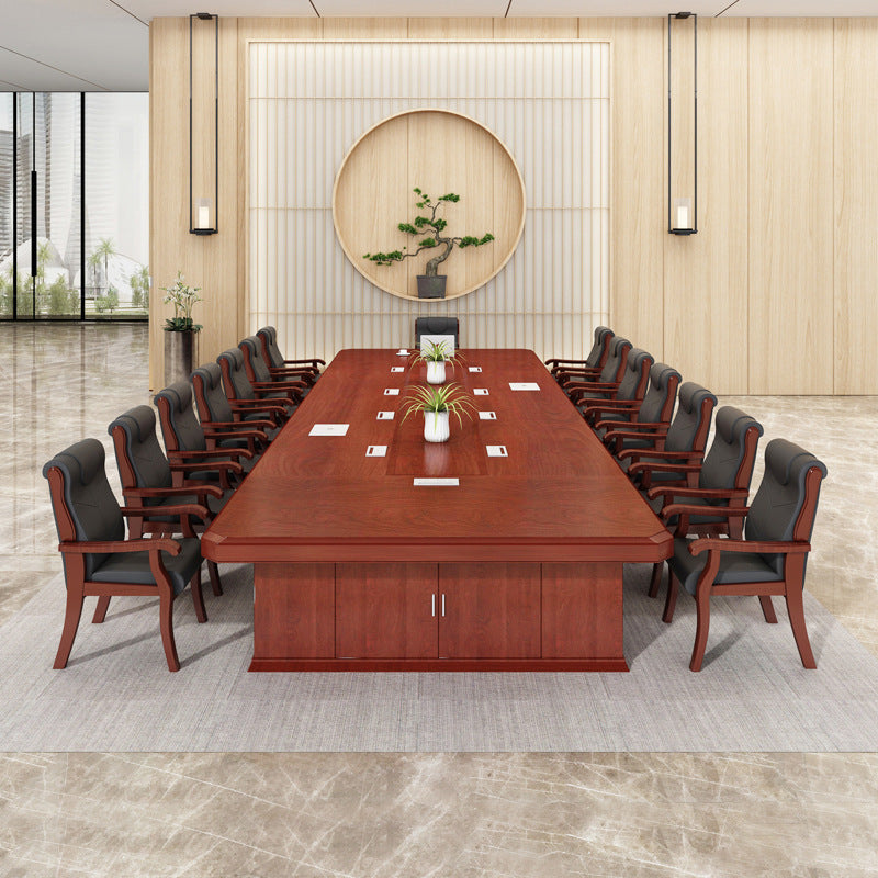Saint li conference room large conference table with solid wood veneer table company meeting and negotiation table and chair combination