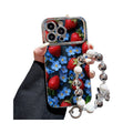 Suitable for iphone 16 retro strawberry forget-me-not mobile phone case oil painting style niche design apple 17 anti-fall soft case