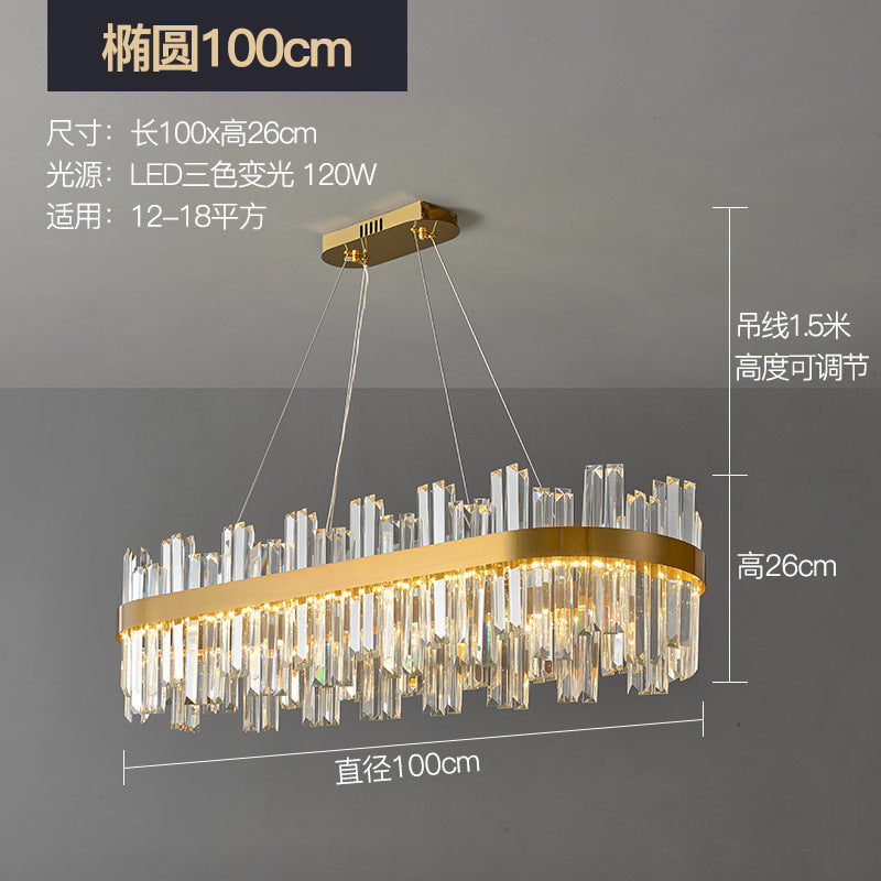 Lighting package combination Light luxury living room lamp Crystal chandelier Atmospheric master bedroom Modern simple 2023 new whole house