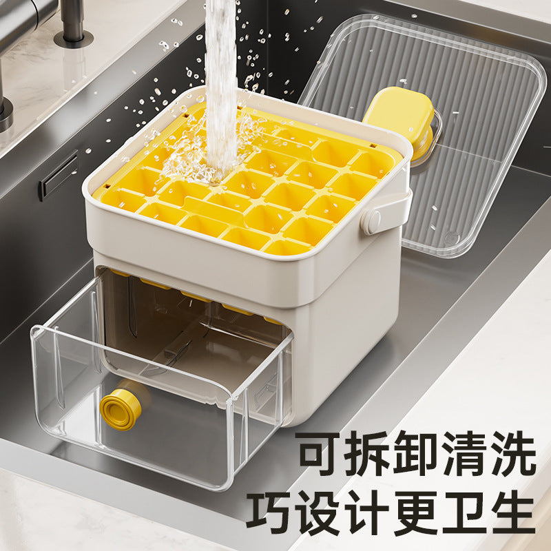 Press Ice Grid Ice Cube Mold Ice Box Frozen Ice Hockey Artifact Abrasives Large Capacity Ice Storage Household Food Grade Refrigerator