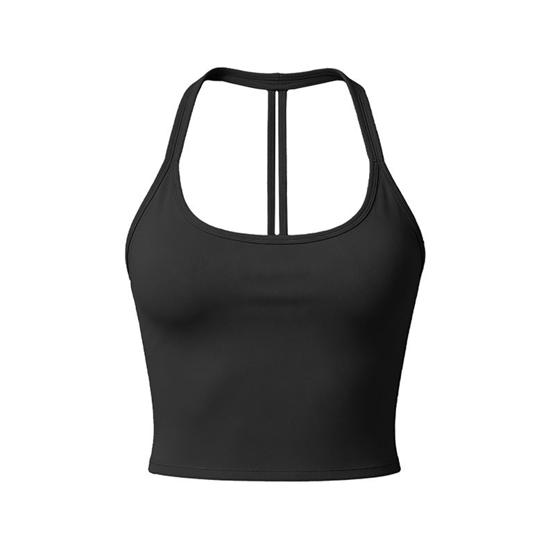 Amazon's new brushed yoga vest v-shaped cut out sports bra for women running exercise fitness vest