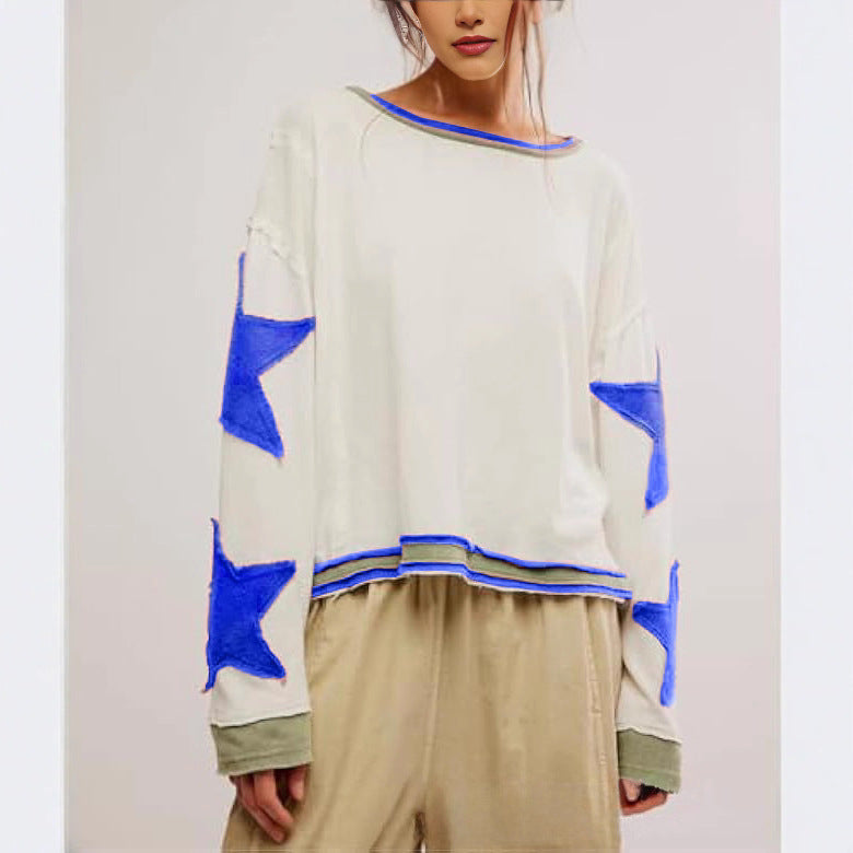 European and american style women's hoodie: trendy, chic, round neck, lightweight, loose fit, effortless style, long sleeve outerwear