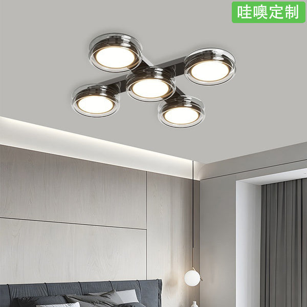[Wow] Ceiling lamp Modern simple atmosphere Soot glass Italian light luxury creative high-end bedroom lamp
