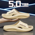 2024 new korean style men's slippers - trendy outdoor & indoor, bathroom-friendly, non-slip, thick-soled, wear-resistant men's sandals