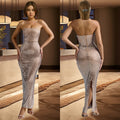 C6962 cross-border   independent station fashion women's solid color hot diamond sleeveless dress length