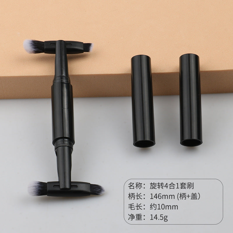 makeup brush double-ended eye brush can be rotated four-in-one multi-functional eyebrow brush lip brush oblique eye shadow brush makeup brush