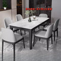 Solid wood modern rock slab dining table and chair set - minimalist italian style luxury dining table for home use