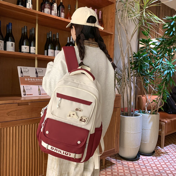 Winter new schoolbag high school student high school student university backpack Korean version simple burden reduction large capacity backpack female