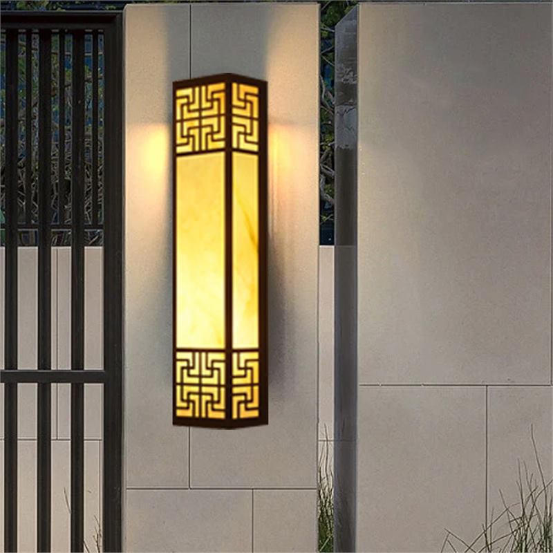 New outdoor wall lamp - waterproof, rustproof, marble finish, roman column style - perfect for courtyards, villas, entryways, and pillar lighting
