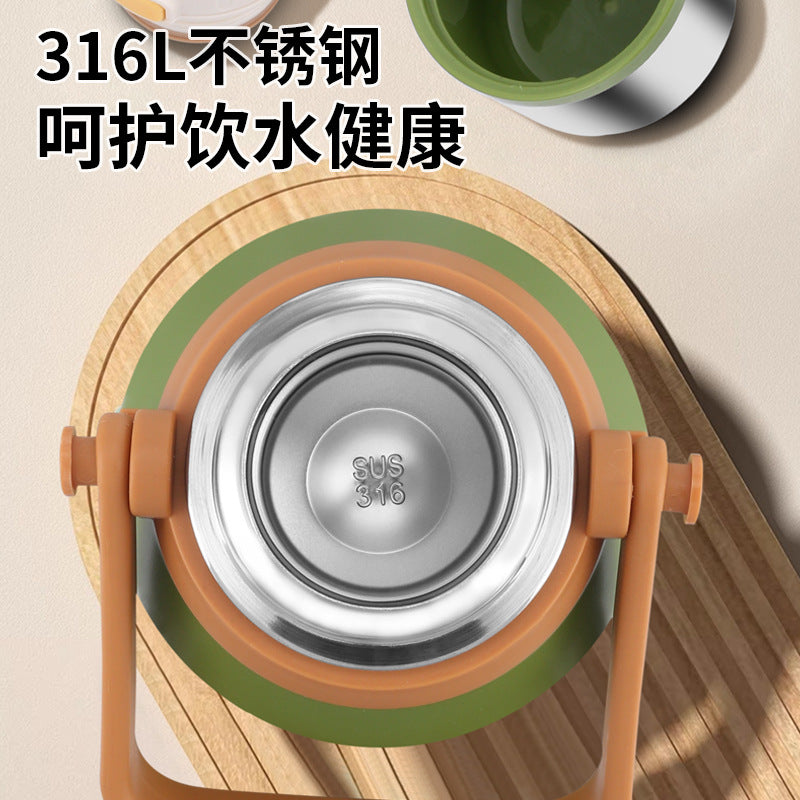 316 large-capacity thermos cup outdoor portable portable kettle stainless steel tea water separation tea making thermal insulation cold water cup
