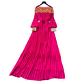 French chic high-end sequin & beaded mesh panel long sleeve bodycon dress - slimming, elegant, and flattering maxi dress for women