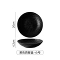 Deep dish japanese ceramic salad creative black for home soup plate ceramic tableware classy texture frosted dinner plate