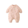 Newborn autumn/winter new arrival: minimalist lightweight cotton-padded romper - winter baby onesie for outdoor crawling, cute winter outfit