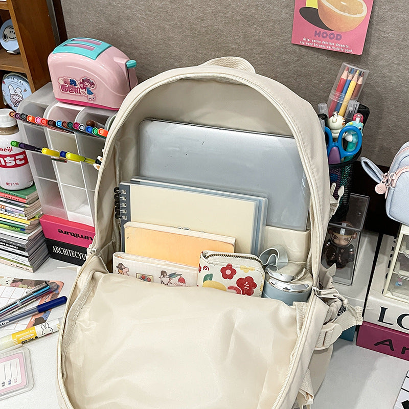 Korean version of fresh and cute junior high school backpack women's large-capacity leisure primary school schoolbag light storage campus backpack
