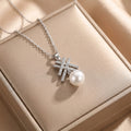 8442 pearl# steel color necklace