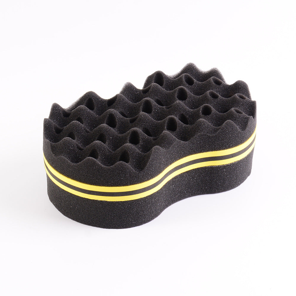 Cross-border double-sided wavy sponge brush, oval brush, tinfoil perm, curly hair, single-sided small hole, dreadlocks, hair ironing tool