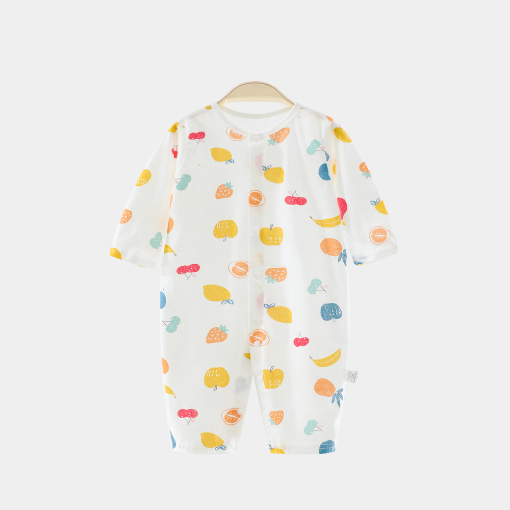 Baby clothes spring and autumn thin long sleeves air conditioning men's and women's baby onesie pajamas pure cotton newborn haki rompers