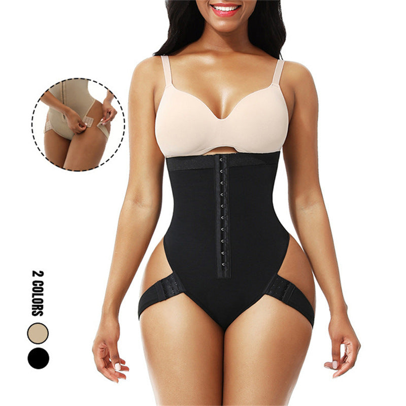 fashion one-piece high waist tummy control pants, buttocks shaping plus size body shaping pants, buttoned pelvic control, buttocks exposed waistband pants