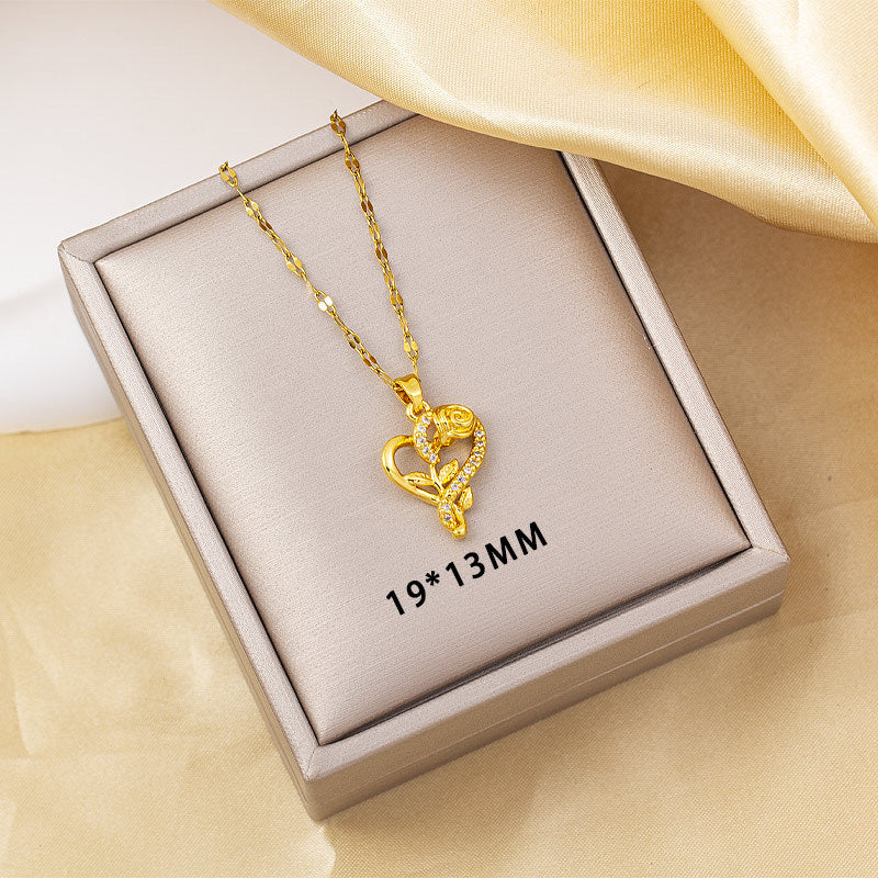 Customized high-end niche design accessible luxury 18k gold titanium steel pendant, direct from the source factory, odm customization available