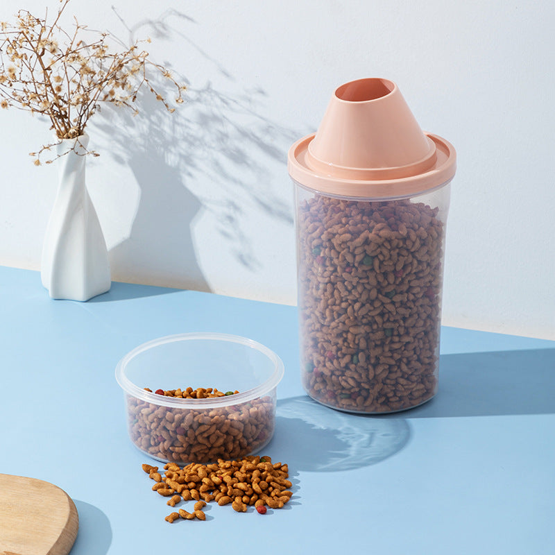 Pet food storage tank Plastic sealed tank Household cat food storage tank Moisture-proof sub-canning Pet cat supplies