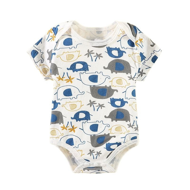 Baby romper spring autum triangle crawling short-sleeved male and female baby cotton 0-1 year old jumpsuit girl butt wrap