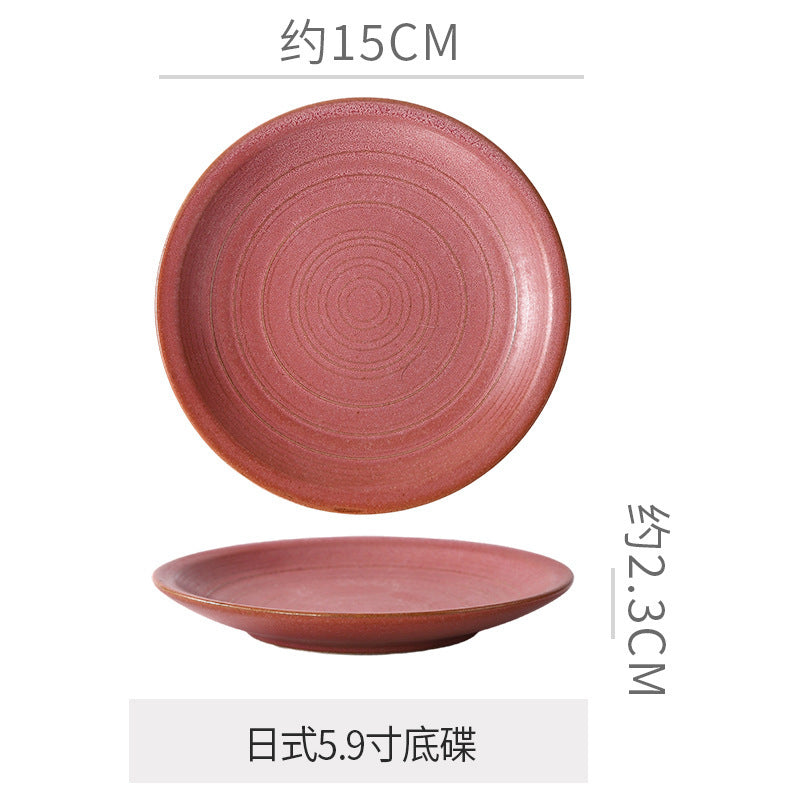 Creative trumpet shape clay coffee cup latte latte cup japanese style chinese ancient style plate plate for home mug