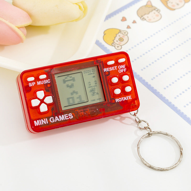 tetris handheld electronic game console - battery included, keychain decompression 26-in-1 game toy
