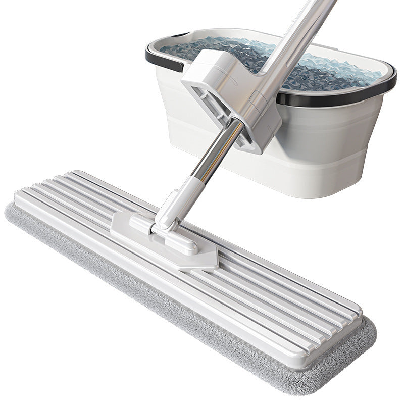 Lazy mop - hands-free cleaning for home: one-step mopping, powerful suction, flat mop head, floor mop, floor cleaning gadget