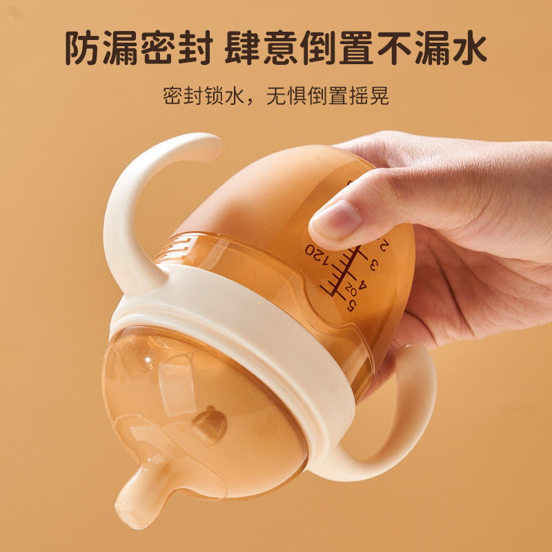 English boxed breast milk solid nano silver weaning artifact baby anti-flatulence full silicone bottle 150ml