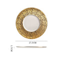Ceramic western dinner plate - creative mars crater steak plate - instagrammable high-end creative table setting - european style flat plate - dessert presentation