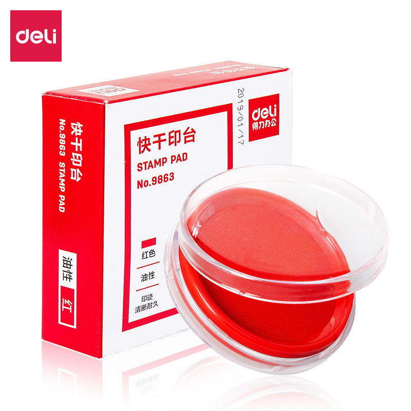 Deli printing pad quick drying financial seal box printing pad large printing pad replenishment solution + liquid filling printing pad oil wholesale
