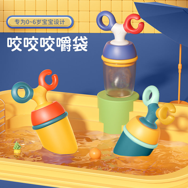 Bite Bite Le Baby Push Fruit and Vegetable Le Children's Silicone Mesh Bag Soothing Pacifier Baby Fruit Food Supplement Wholesale