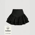 sexy fashion women's elegant commute style tie-side ruffle hem midi skirt