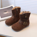 Girls' vintage suede martin boots western cowboy boots  autumn/winter new children's fashion ruched ankle boots