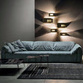 Foshan furniture little elephant ear leather sofa italian normcore living room straight row down genuine leather lazy fabric sofa
