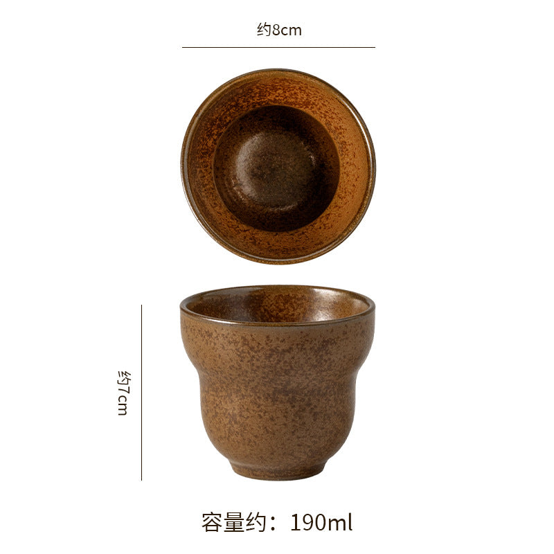 Vintage ceramic handmade mug - japanese style office milk coffee cup - home use water cup - latte art kung fu cup