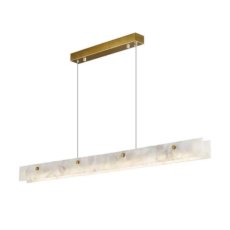 Nordic light luxury designer modern minimalist linear island table office study lamp minimalist restaurant marble chandelier
