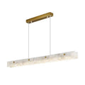 Nordic light luxury designer modern minimalist linear island table office study lamp minimalist restaurant marble chandelier