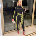 e-commerce source factory, independent station hot-selling european and american women's clothing, sexy letter print striped patchwork jumpsuit