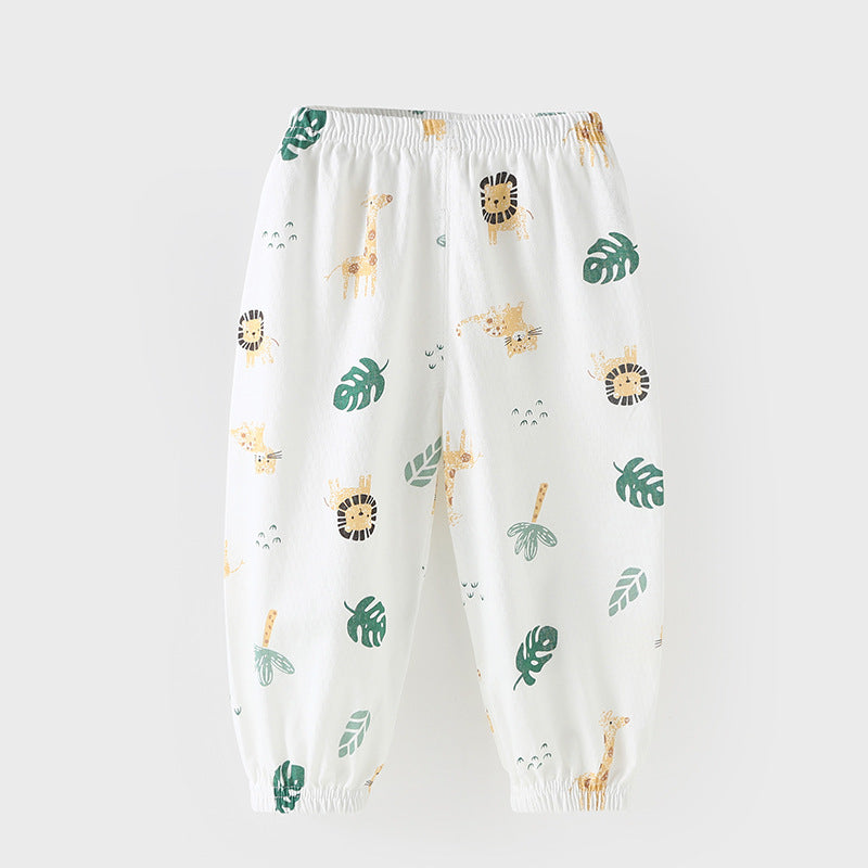 Baby cotton mosquito pants for boys, summer lightweight style, class a, summer air conditioning pants for infants and toddlers