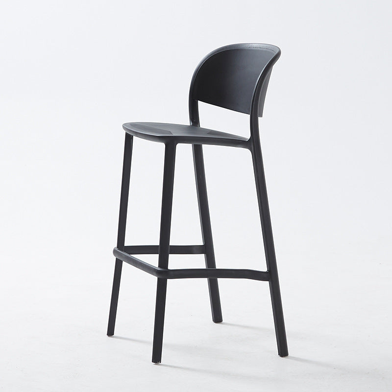 Scandinavian modern casual backrest high chair bar chair stackable outdoor cafe table stool bar chair island chair