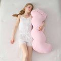 Cute comfortable ice silk cool cat long pillow for girls to sleep on their sides and legs handy gadget for sleeping