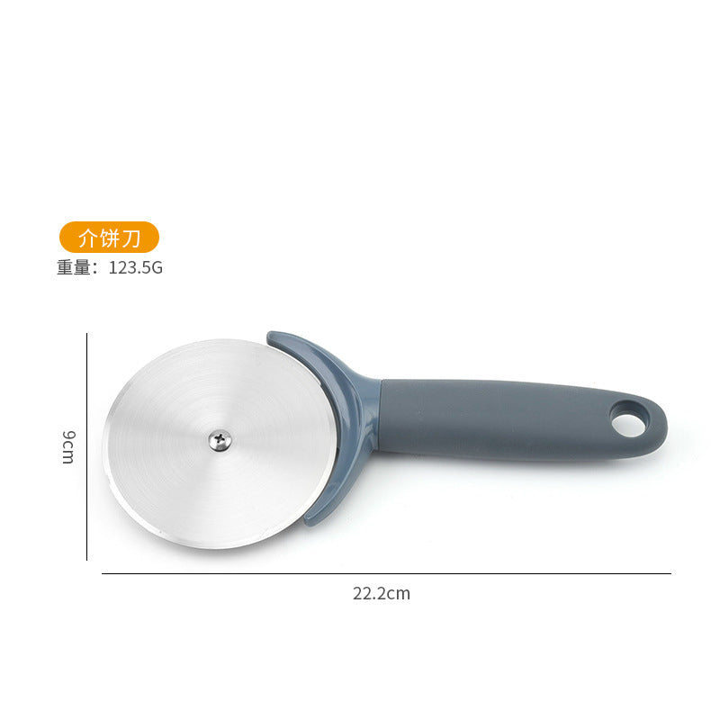 Pizza cutter hob with protective cover, stainless steel cake cutter baking medium, single wheel pizza cutting  hot sale