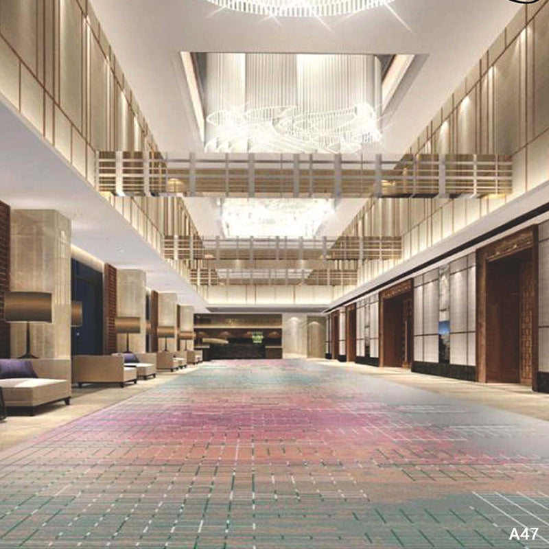 Custom hotel carpet for hallways and aisles, hotel guest room bedside rug, thickened nylon b1 flame retardant full coverage floor mat