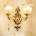 European-style crystal modern wall sconce for living room, background wall, bedroom, bedside, hallway, stairway - double-headed high-end wall lamp