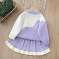 Girls' knitted sweater dress set - autumn/winter  collection - new year's style - little princess chic two-piece outfit