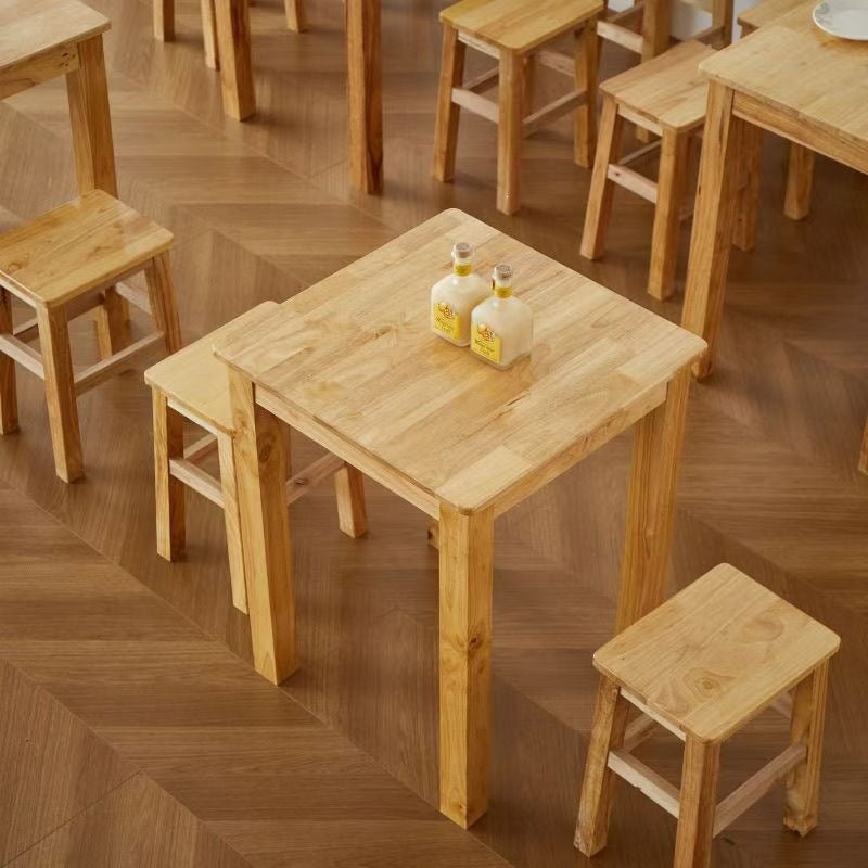 Solid wood dining table, fast food table and chairs, noodle restaurant dining table and chairs, rectangular table, square dining table, food stall, snack bar dining table