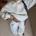 fashion cross-border comfy basics suit pure color dropped shoulder hooded sweatshirt wide-leg casualpants